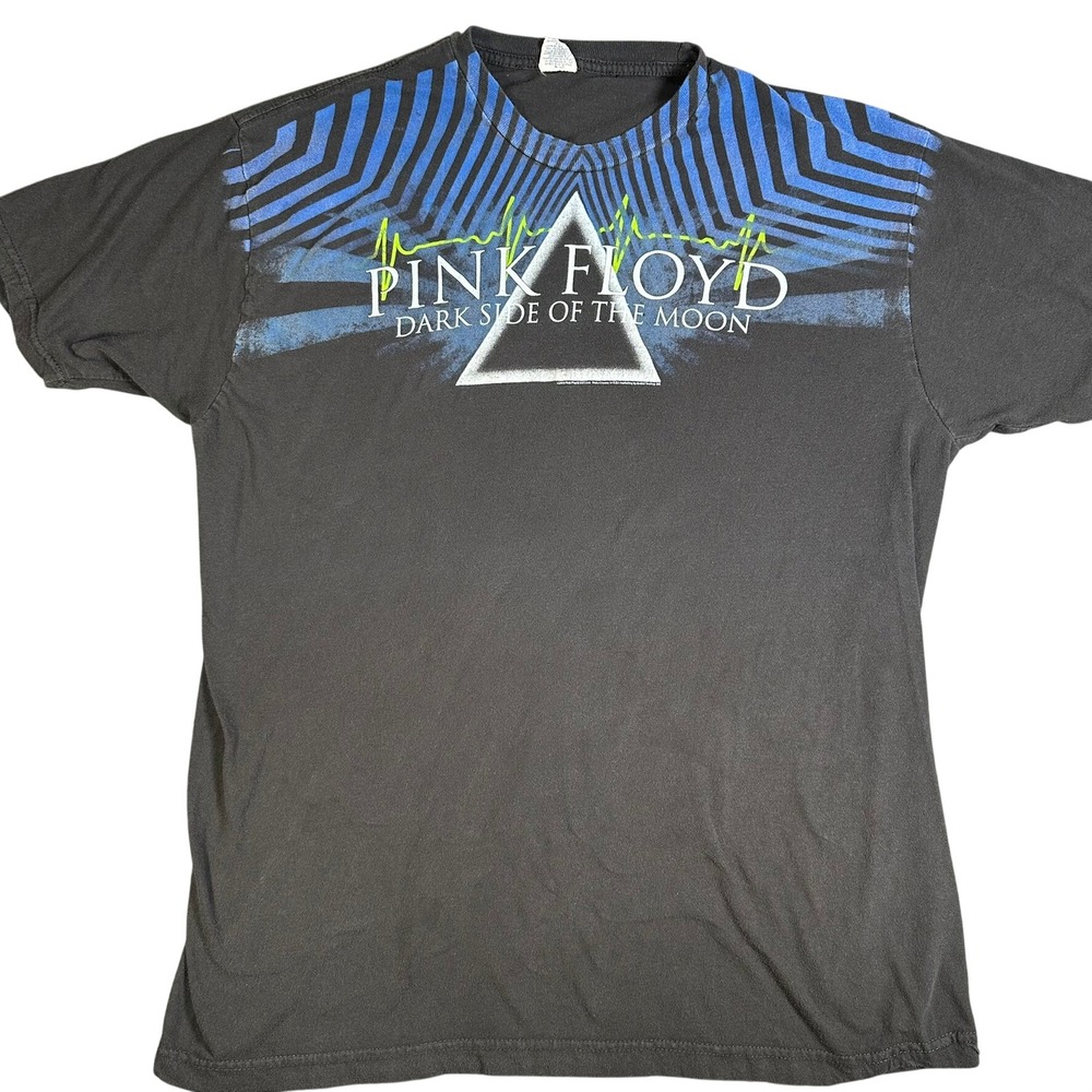 Pink Floyd Dark Side of the Moon Graphic T Shirt Mens XL Black Blue Quail Hollow